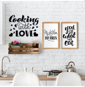 Resim Bk Home Dekoratif Doğal Ahşap Raf Mutfak Konseptli 2’Li Ahşap Tab (551038787) 