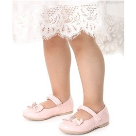 Resim Kiko Kids Cırtlı Fiyonklu Kız Çocuk Babet Ayakkabı Ege 201 Rugan Pudra 