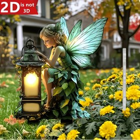 Resim 11 festival için tatmin edici ürünler mevcut olan 2D düz, parlak fener tasarımı ile büyüleyici dış mekan dekoru, sonbahar ve Paskalya avlu sergileri için mükemmel, pil gerektirmeyen 2D düz peri bahçesi yığınları 