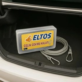 Resim Skygo Çelik Çekme Halatı, 3,5 Metre, 6‑8 mm Kalınlık, Izoleli, Dayanıklı Araç Kurtarma Halatı, Oto Yük Çekme Halatı, Güvenli ve Uzun Ömürlü Kullanım 