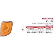 Resim Mars-520915 - Sınyal Lambası Sol Duylu / Sarı 190 W201 83 93 