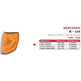Resim Mars-520915 - Sınyal Lambası Sol Duylu / Sarı 190 W201 83 93 
