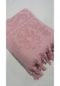 Resim El Bağlamalı Saçaklı El Havlusu 50x90 Cm Gül Kurusu 