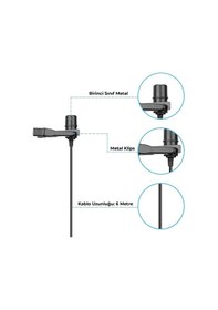 Resim Hepa Merz HM1C Kamera Pc Telefon Android-Apple iOS Uyumlu Youtuber Yaka Mikrofonu 