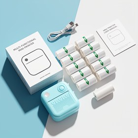 Resim DOLEWA Mini Taşınabilir Yazıcı - Fotoğraflar, notlar ve mürekkepsiz etiketler yazdırmak, görüntü DIY grafiti yaratma ve siyah beyaz baskı için 10 rulo kağıtla çıkartma yazıcısı - iOS ve Android akıllı telefonlarla uyumlu, Noel hediyeleri 