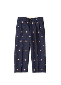 Resim Lacivert Logo Desenli Unisex Çocuk Yün Pantolon 