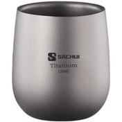 Resim Tenfowee Titanium Çift Katlı 120ml Bardak - Tahta Yok, Taşınabilir Kamp/kahve/ofis Kullanıma Uygun, Hafif 50g Büyük Kupa Tasarımı Gümüş 