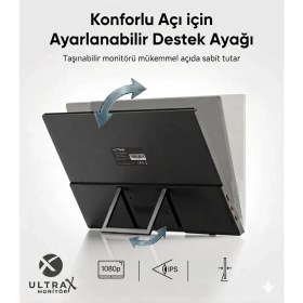 Resim Ultrax 15.6" 60hz Ips Type-c Full Hd Taşınabilir Monitör 
