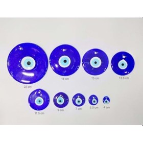 Resim Cam Nazar Boncuğu Delikli Çap 18 Cm 