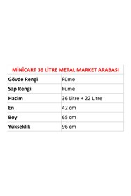 Resim Marketix Minicart Şarküteri ve Kuruyemiş Metal Market Arabası 36 Litre Füme 