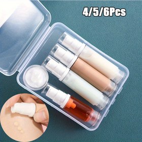 Resim 4/5/6 Adet Şarj Edilebilir Seyahat Boyu Losyon Şişesi Seti, Losyon, Yüz Kremi, Kozmetik Örnekleri, Sıvı Fondöten, Vücut Sütü vb. için Uygun 