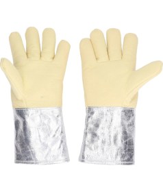 Resim Creatorally 1 Çift Alüminyum Folyo Eldiven Yüksek Sıcaklık Direnci Isı Yalıtım Eldivenleri Endüstriyel Kaynak Yangınla Mücadele Için (Yurt Dışından) 