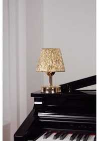 Resim Modern Led Abajur Üst Gold -alt Parlak Gold Detay 