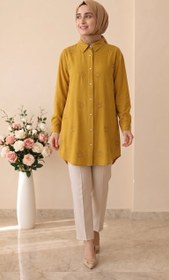 Resim My Magazin Taşlı Çiçekli Tensel Tunik 7418 - Mavi / 36 