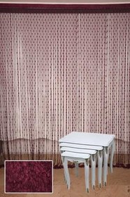Resim KÜÇÜK PUANLI MODEL BORDO RENK HAZIR İP PERDE 300 * 270 cm 