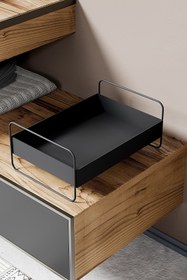 Resim LİLLA HOME Metal Kutulu Banyo Düzenleyici Organizer Siyah 