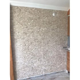 Resim ANTALYA TAŞ MARKET Klasık Traverten 2,3x4,8 cm Fileli Patlatma Taş Duvar Kaplaması 