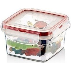 Resim Silikon Contalı Kilitli Kare Saklama Kabı 300 Ml 