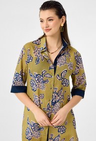 Resim Yeşil Edesia kısa gömlek tunik - S/M Beden (36-38) 