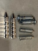 Resim Sivri Ön - Arka Basamak + Sivri Elcik Seti Motorsiklet Nikel 