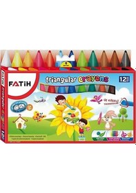 Resim Fatih Mum Pastel Boya Triangular Üçgen Crayons 12 Renk 50290 