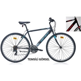Resim Carraro Actıve 280 Erkek Şehir Bisikleti 490h V 28 Jant 21 Vites Mat Siyah Koyu Gri Kırmızı 