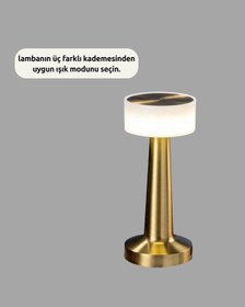 Resim Touch Gece Lambası Dokunmatik Kontrol, Kablosuz Kullanım, Metal Renkli 