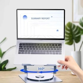 Resim Storemax 804D 360 Derece Dönebilir Alüminyum Katlanabilir Laptop Standı (Koyu Gri) 