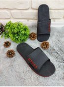 Resim Gezer Kaymaz Taban, Banyo, Balkon, Havuz, Deniz, Plaj Için Siyah - Kırmızı Terlik 