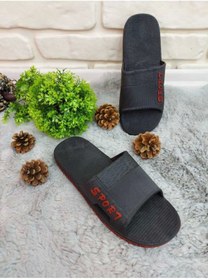 Resim Gezer Kaymaz Taban, Banyo, Balkon, Havuz, Deniz, Plaj Için Siyah - Kırmızı Terlik 
