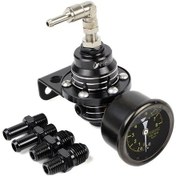 Resim Xuweiwei Itsok Siyah Jdm Spor Stili Alüminyum Evrensel Ayarlanabilir Yakıt Basınç Regülatörü Yağ Göstergesi Kiti 