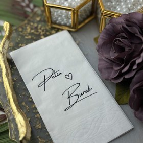 Resim Baskılı Söz Düğün Nişan Peçetesi 20 Adet 