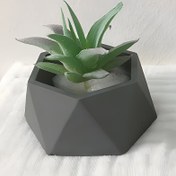 Resim DIY Altıgen Sukulent Saksı & İnci Saklama - Reçine, Alçı & Çimento El Sanatları için Silikon Kalıp - Modern Geometrik Masaüstü Dekorasyon Drenaj Deliği ile 