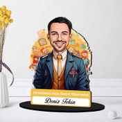 Resim Kişiye Özel Okul Öncesi Erkek Öğretmenine Hediye Karikatürlü Biblo 