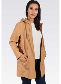 Resim Tolga Saraçoğlu Kadın Kapüşonlu Trençkot 60122 Camel CAMEL 