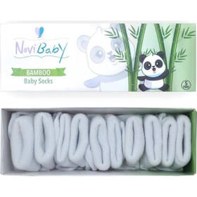 Resim Novibaby 5'li Bambu Yenidoğan Bebek Çorabı I Snow White I 0-6 ay Beyaz 