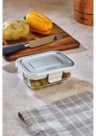Resim Cooker 370 Ml Cam Saklama Kabı - Sızdırmaz, Paslanmaz Çelik Kapaklı, Gıda Saklama 