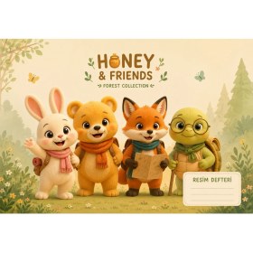 Resim Papelia Honey & Friends Sevimli Orman Karakterleri Temalı Çocuk Resim Defteri 21 x 29 cm 10 yaprak 