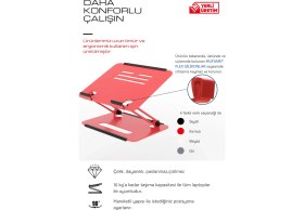 Resim Çok Yönlü Metal Laptop Standı, Ayarlanabilir ve Katlanabilir Ergonomik Tasarım 
