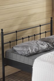 Resim Unimet Lalas Çift Kişilik Ferforje Metal Karyola-siyah (AHŞAP LATALI) 