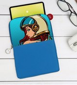 Resim Bk Gift Gift Pop Art Tasarımlı Taşınabilir Koruyucu Tablet Kılıfı & Organizer Çanta - Mavi-14 