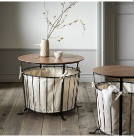 Resim Saklama Bölmeli Sehpa, Siyah-kahverengi, 60 Cm Siyah 