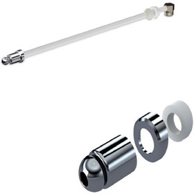 Resim MELEKYAPI Taharet Çubuğu Borusu Krom Uçlu (KROM KAPLAMA) Sarı Dirsekli 290 Mm 