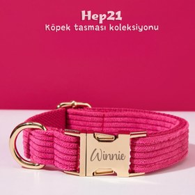 Resim Dog Collar Named Hot Pink Velvet Collar 141143 - Bag / XL 