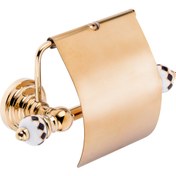 Resim Pure Geometrik Siyah Altın - Pvd Gold Kapaklı Kağıtlık Aks-204 