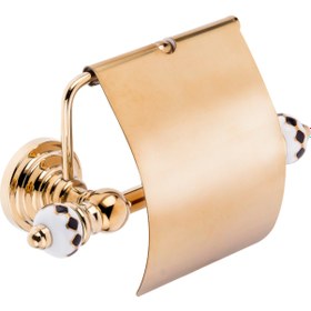 Resim Pure Geometrik Siyah Altın - Pvd Gold Kapaklı Kağıtlık Aks-204 