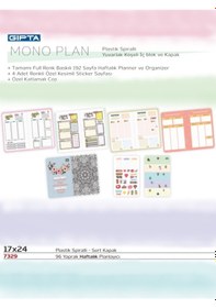 Resim Gıpta Mono 17x24 96yp Planlayıcı Sert Kapak Spiralli 7329 Tarihsiz Ajanda Diğer 