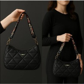 Resim Guard Leather Kapitone Kadın Omuz Çantası + Renkli Kartlık siyah 