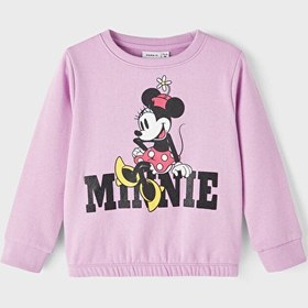 Resim Name İt Lila Kız Bebek Bisiklet Yaka Uzun Kollu Sweatshirt NMFJUF MINNIE SWEAT BRU NOOS WDI 