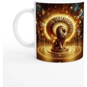 Resim Aslan Burcu Baskılı Kahve Kupası - Galaktik Taht Odası Temalı Vs4 